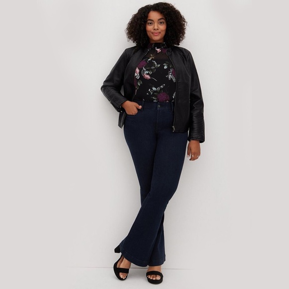 Torrid Chiffon Smocked Mock Neck Blouse - Picture 4 of 5